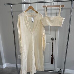 H&M 2 piece, NEW with tags. Off white crocheted dress with bra top